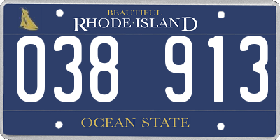 RI license plate 038913