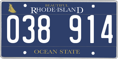RI license plate 038914