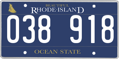 RI license plate 038918