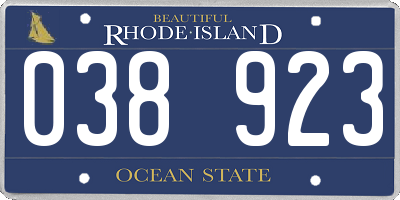 RI license plate 038923