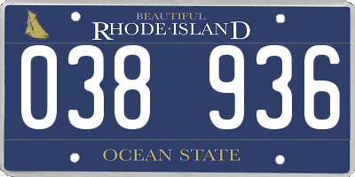 RI license plate 038936