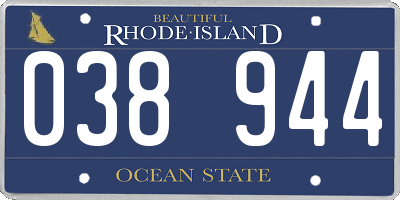 RI license plate 038944