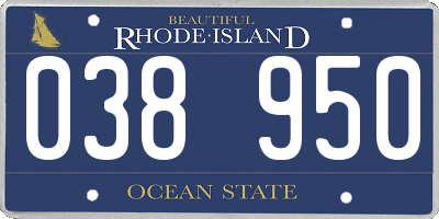 RI license plate 038950