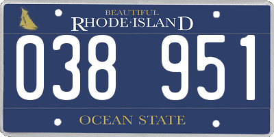 RI license plate 038951