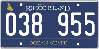 RI license plate 038955