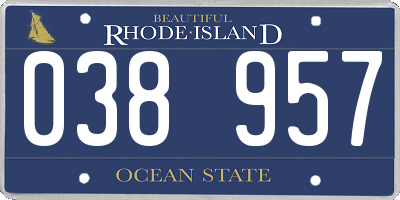 RI license plate 038957