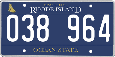 RI license plate 038964