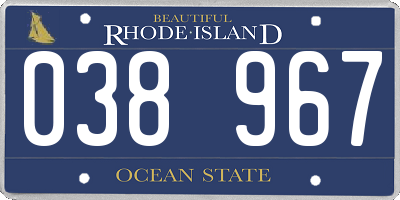 RI license plate 038967