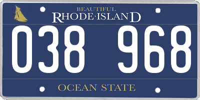 RI license plate 038968