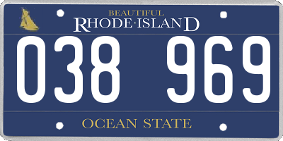 RI license plate 038969