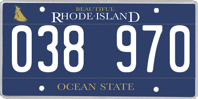RI license plate 038970