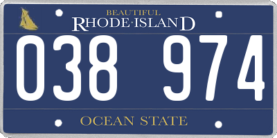 RI license plate 038974