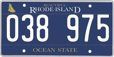 RI license plate 038975