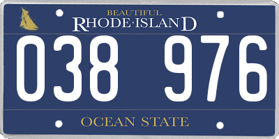 RI license plate 038976