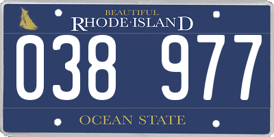 RI license plate 038977