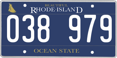 RI license plate 038979