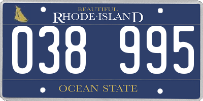 RI license plate 038995