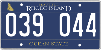 RI license plate 039044