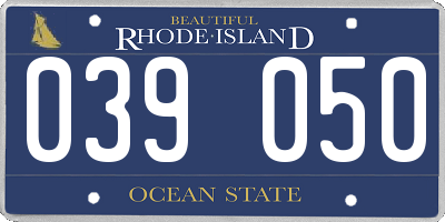 RI license plate 039050