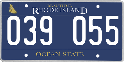 RI license plate 039055