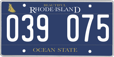 RI license plate 039075