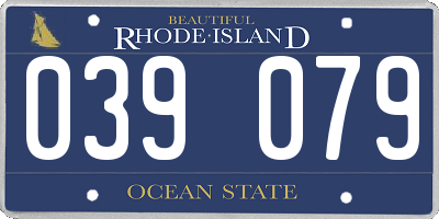 RI license plate 039079