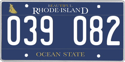 RI license plate 039082