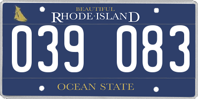 RI license plate 039083