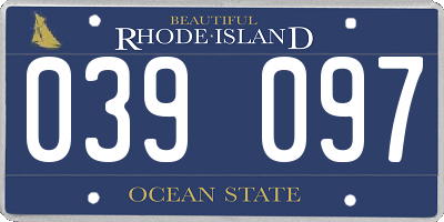 RI license plate 039097