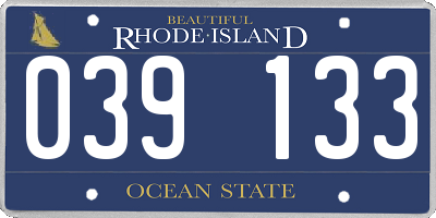 RI license plate 039133