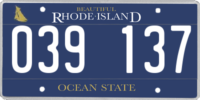 RI license plate 039137