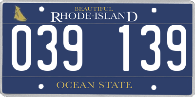RI license plate 039139