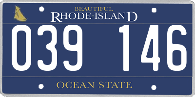 RI license plate 039146