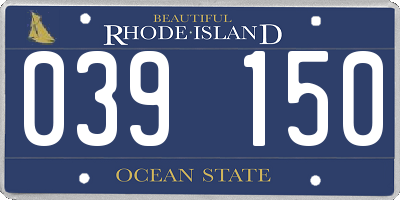 RI license plate 039150