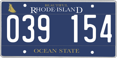 RI license plate 039154