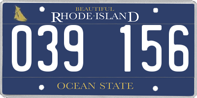 RI license plate 039156