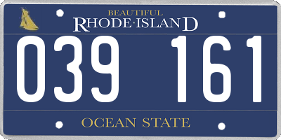 RI license plate 039161