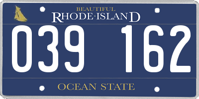 RI license plate 039162
