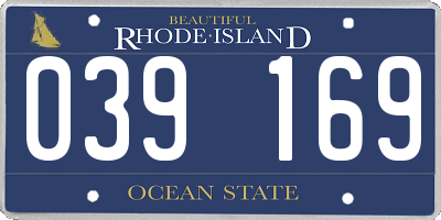 RI license plate 039169