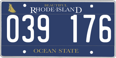 RI license plate 039176