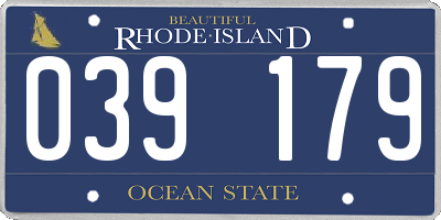 RI license plate 039179