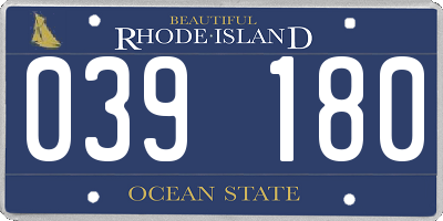 RI license plate 039180