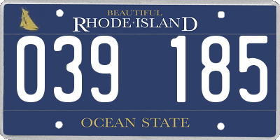 RI license plate 039185