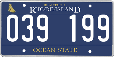 RI license plate 039199