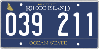 RI license plate 039211