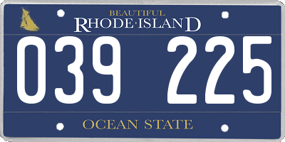 RI license plate 039225
