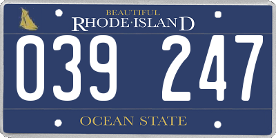 RI license plate 039247