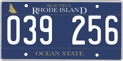 RI license plate 039256