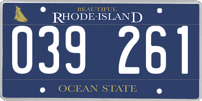 RI license plate 039261