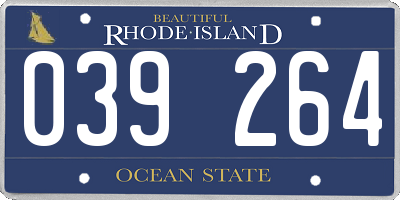 RI license plate 039264